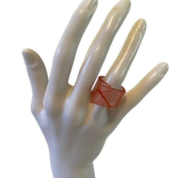 Awesome Acrylic Translucent Orange Ring. Purchased at Palm Springs Gallery - Picture 2 of 5